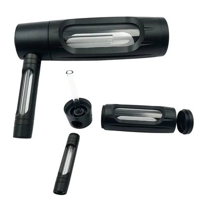 155mm Dry Burning Grass Smoking Pipe Portable Aluminum Alloy&Glass Tobacco Pipes Hookah Shisha Pipa Smoking Accessories