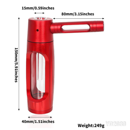 155mm Dry Burning Grass Smoking Pipe Portable Aluminum Alloy&Glass Tobacco Pipes Hookah Shisha Pipa Smoking Accessories