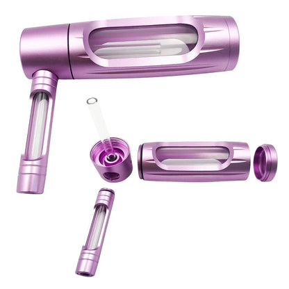 155mm Dry Burning Grass Smoking Pipe Portable Aluminum Alloy&Glass Tobacco Pipes Hookah Shisha Pipa Smoking Accessories