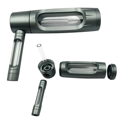 155mm Dry Burning Grass Smoking Pipe Portable Aluminum Alloy&Glass Tobacco Pipes Hookah Shisha Pipa Smoking Accessories